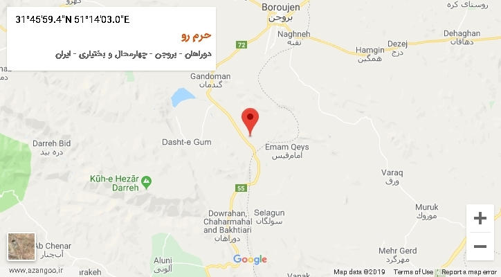 روستای حرم رو بر روی نقشه
