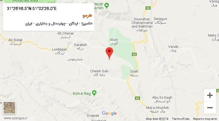 روستای هرمو بر روی نقشه