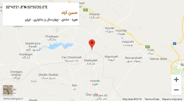 روستای حسن آباد بر روی نقشه