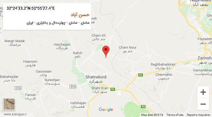 روستای حسن آباد بر روی نقشه
