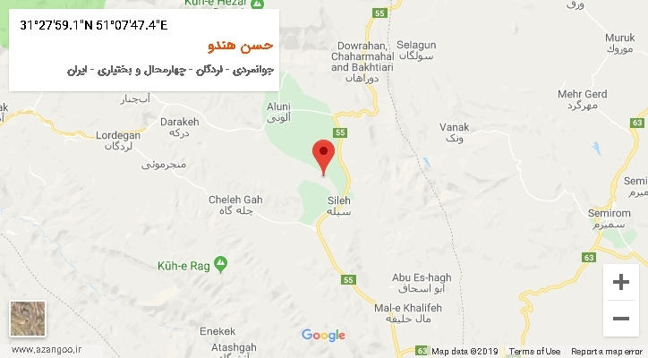 روستای حسن هندو بر روی نقشه
