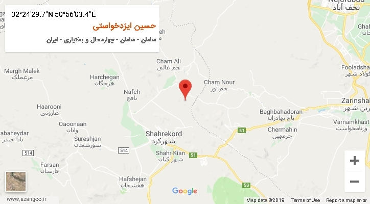 روستای حسین ایزدخواستی بر روی نقشه