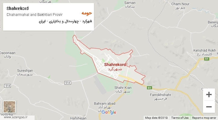 دهستان حومه بر روی نقشه