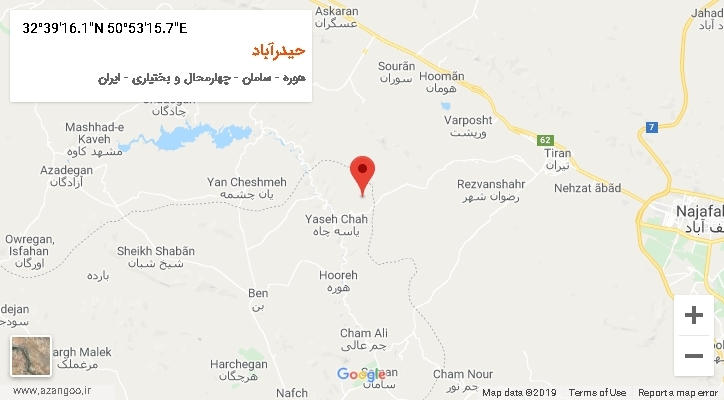 روستای حیدرآباد بر روی نقشه