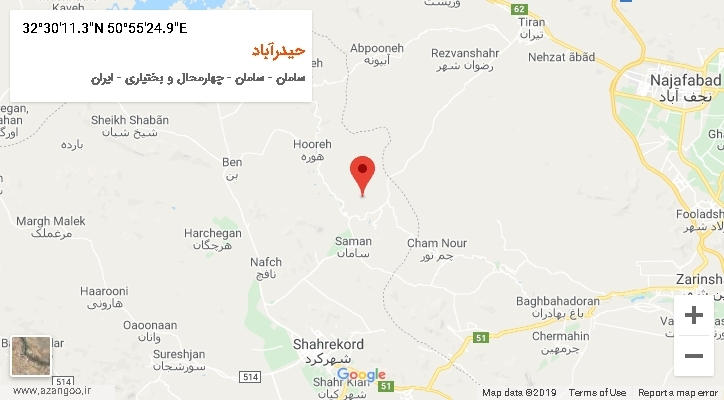 روستای حیدرآباد بر روی نقشه