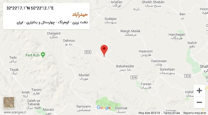 روستای حیدرآباد بر روی نقشه