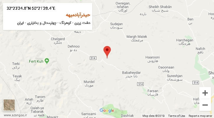روستای حیدرآبادمیهه بر روی نقشه