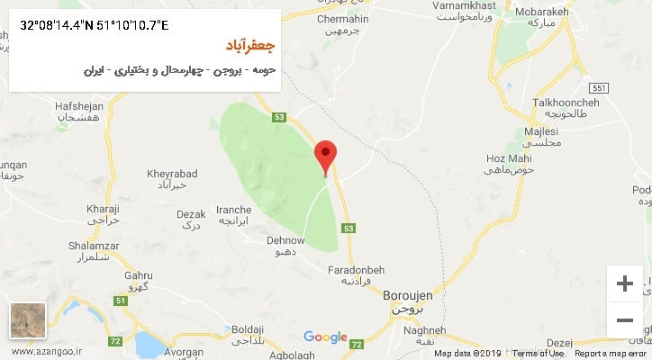 روستای جعفرآباد بر روی نقشه