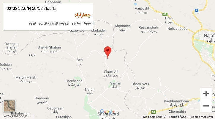 روستای جعفرآباد بر روی نقشه
