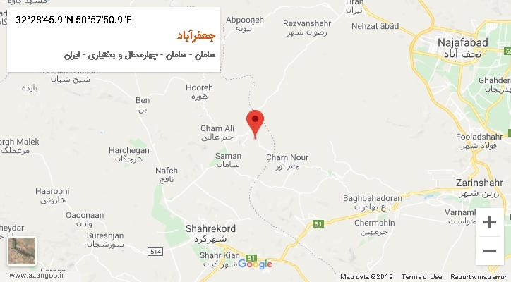 روستای جعفرآباد بر روی نقشه