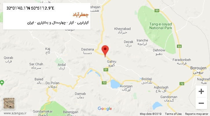 روستای جعفرآباد بر روی نقشه