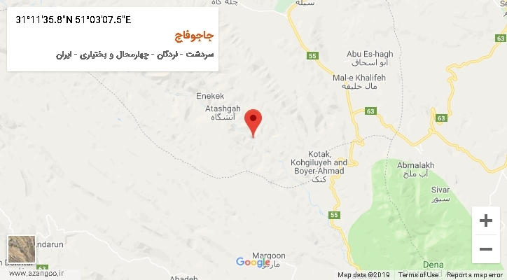 روستای جاجوفاج بر روی نقشه