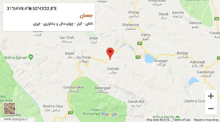 روستای جعمان بر روی نقشه