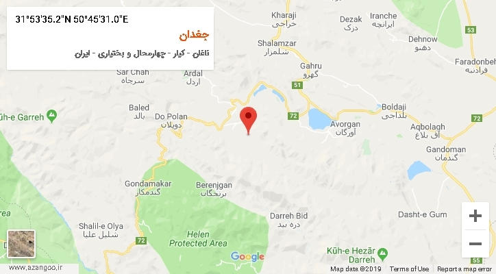 روستای جغدان بر روی نقشه