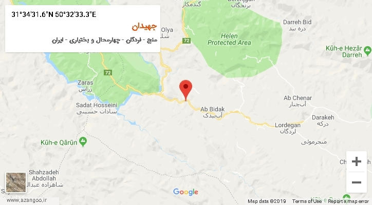 روستای جهیدان بر روی نقشه