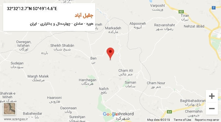 روستای جلیل آباد بر روی نقشه