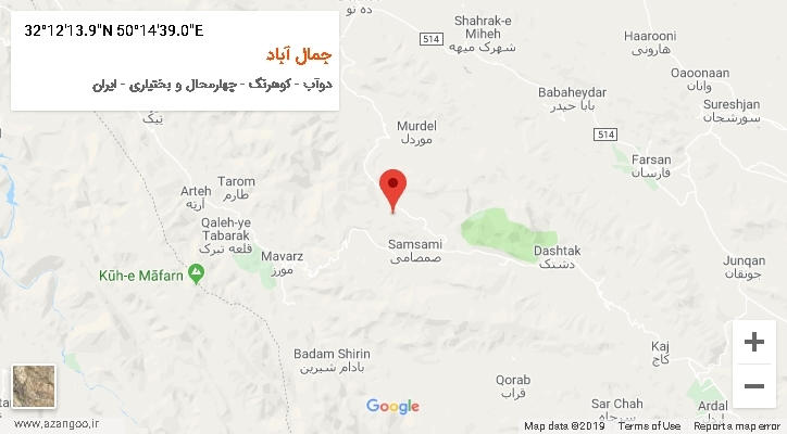 روستای جمال آباد بر روی نقشه