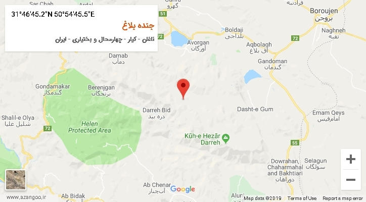 روستای جنده بلاغ بر روی نقشه