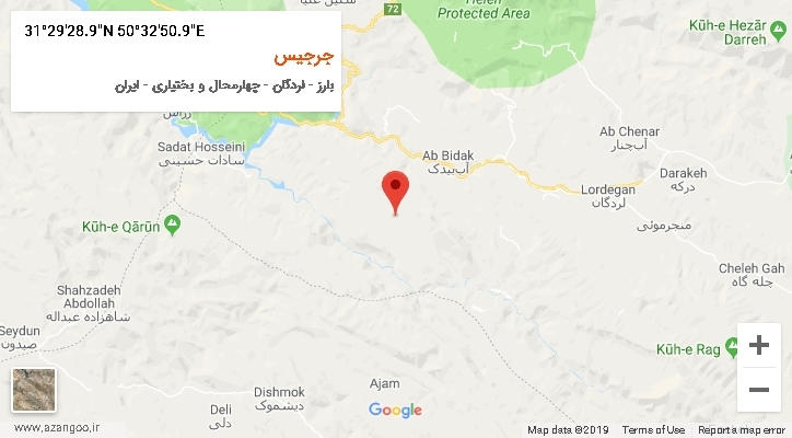 روستای جرجیس بر روی نقشه