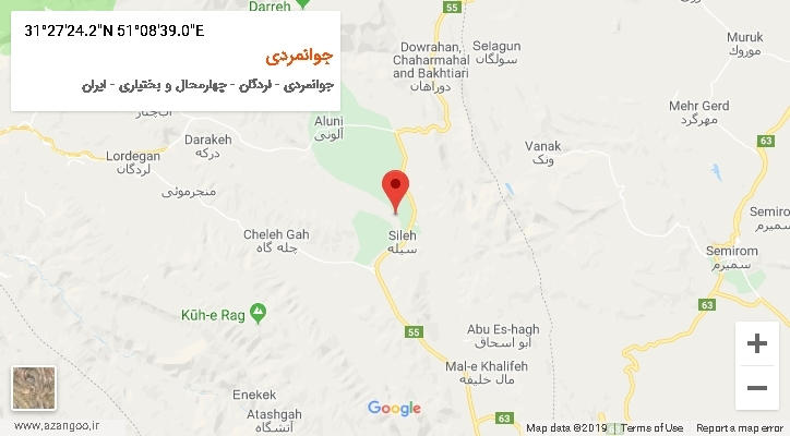 روستای جوانمردی بر روی نقشه