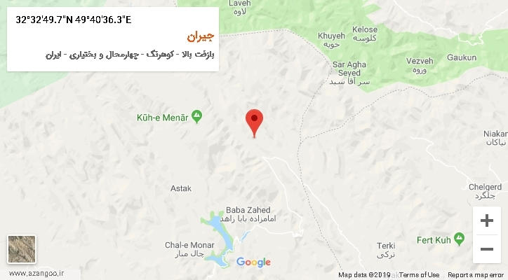روستای جیران بر روی نقشه
