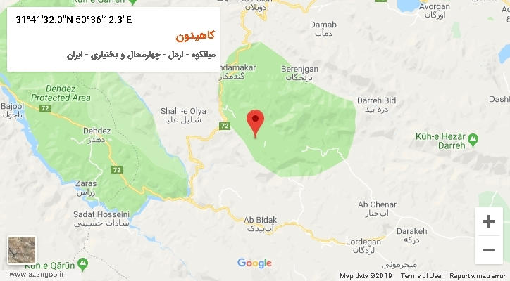 روستای کاهیدون بر روی نقشه