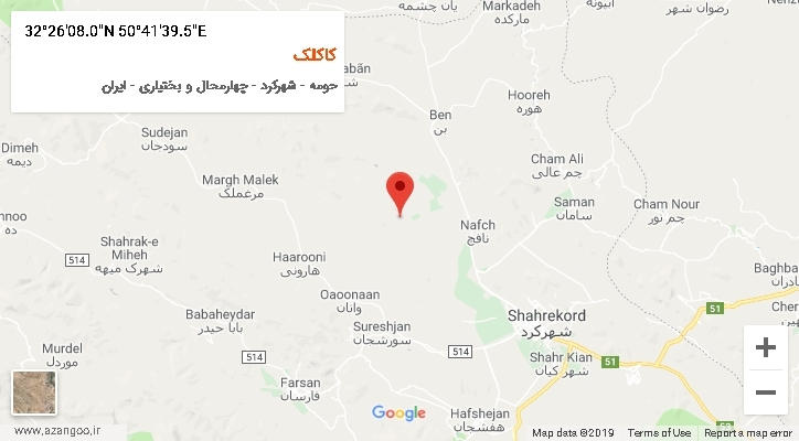 روستای کاکلک بر روی نقشه