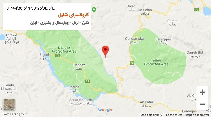 روستای کاروانسرای شلیل بر روی نقشه