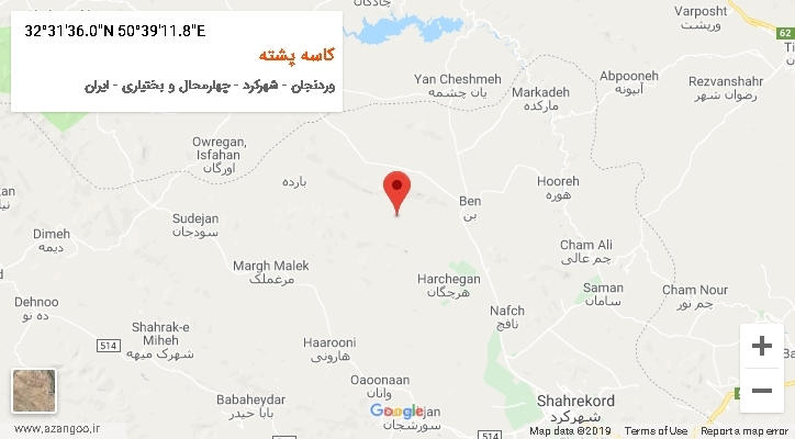 روستای کاسه پشته بر روی نقشه