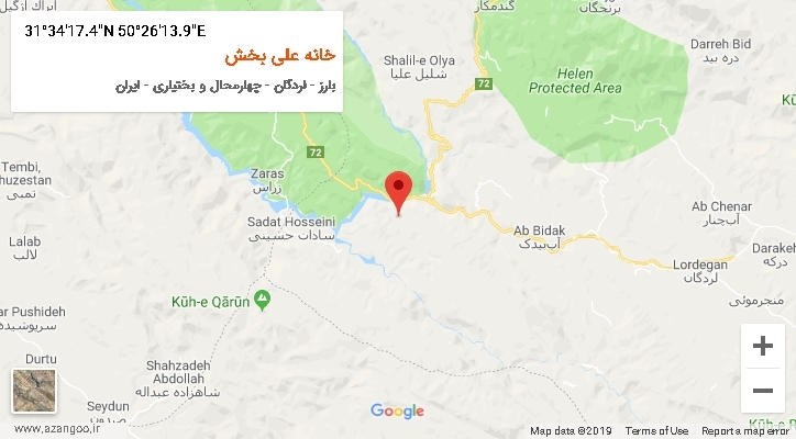 روستای خانه علی بخش بر روی نقشه