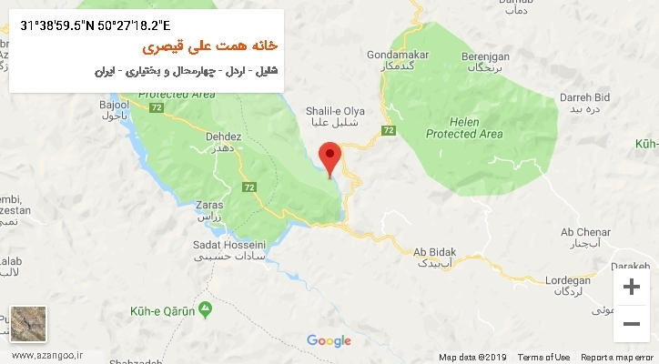 روستای خانه همت علی قیصری بر روی نقشه