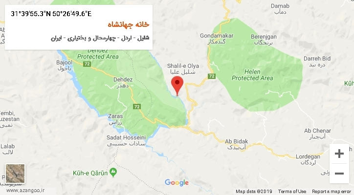 روستای خانه جهانشاه بر روی نقشه