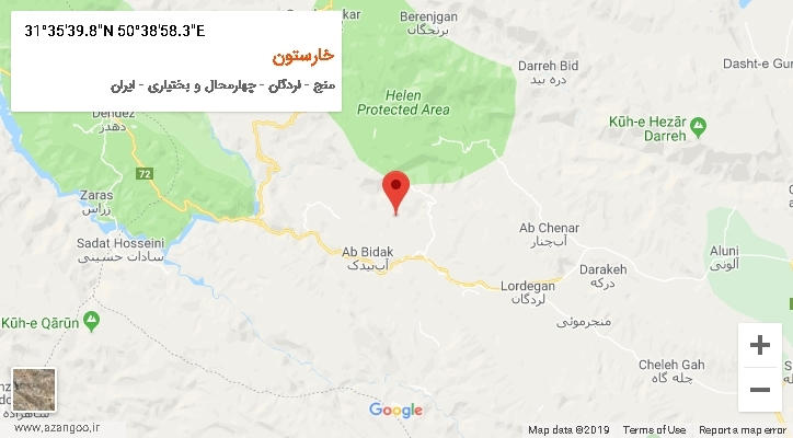 روستای خارستون بر روی نقشه