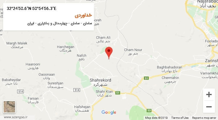 روستای خداوردی بر روی نقشه