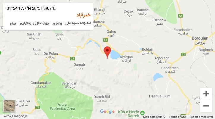 روستای خدرآباد بر روی نقشه