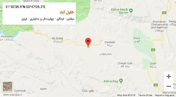 روستای خلیل آباد بر روی نقشه