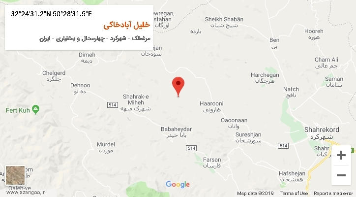 روستای خلیل آبادخاکی بر روی نقشه