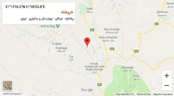 روستای خرپشته بر روی نقشه