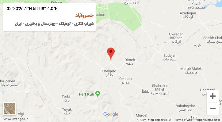 روستای خسروآباد بر روی نقشه
