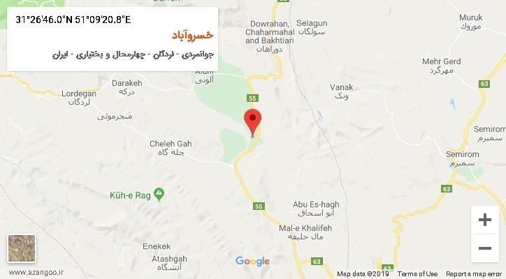 روستای خسروآباد بر روی نقشه