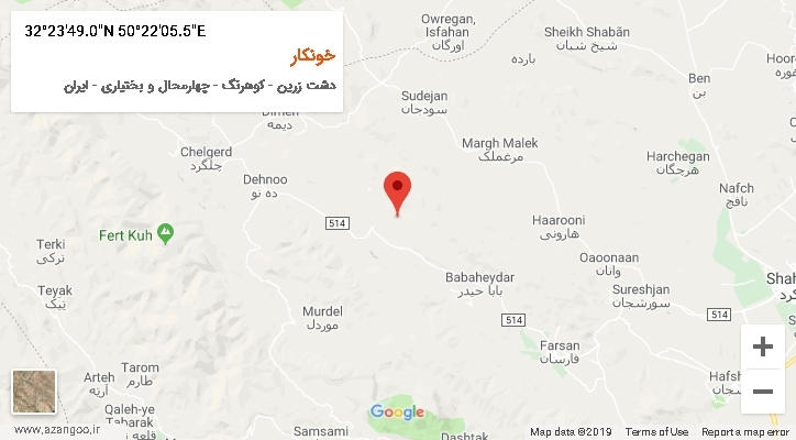 روستای خونکار بر روی نقشه