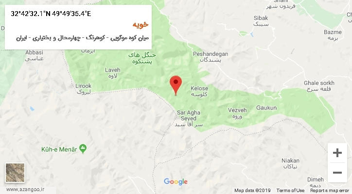 روستای خویه بر روی نقشه