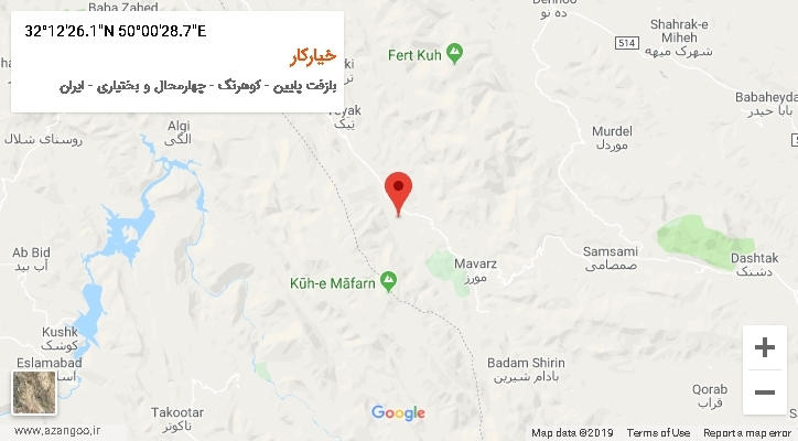 روستای خیارکار بر روی نقشه