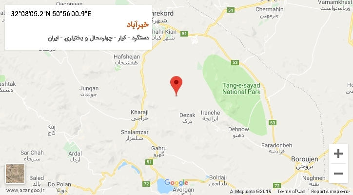 روستای خیرآباد بر روی نقشه