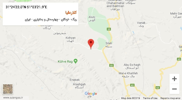 روستای کلارعلیا بر روی نقشه
