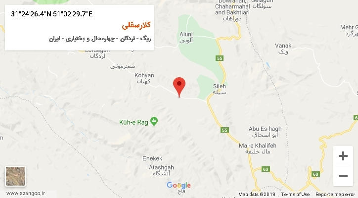 روستای کلارسفلی بر روی نقشه