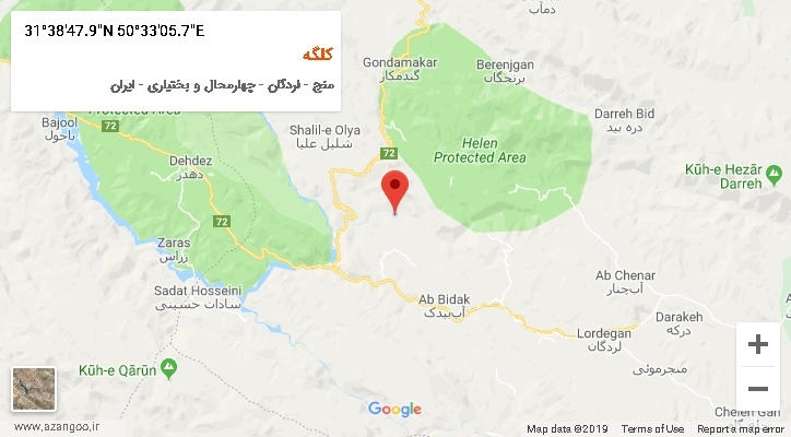 روستای کلگه بر روی نقشه