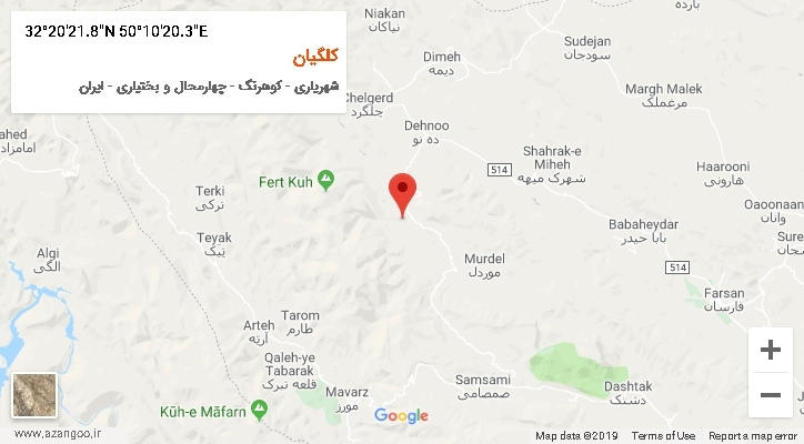 روستای کلگیان بر روی نقشه