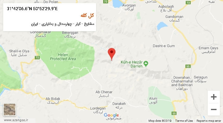 روستای کل کله بر روی نقشه