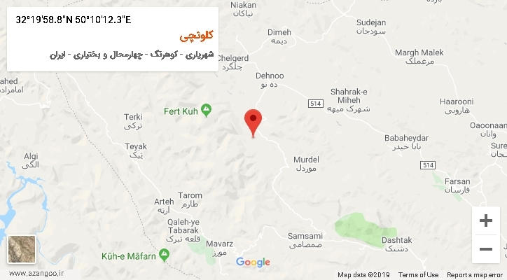 روستای کلونچی بر روی نقشه